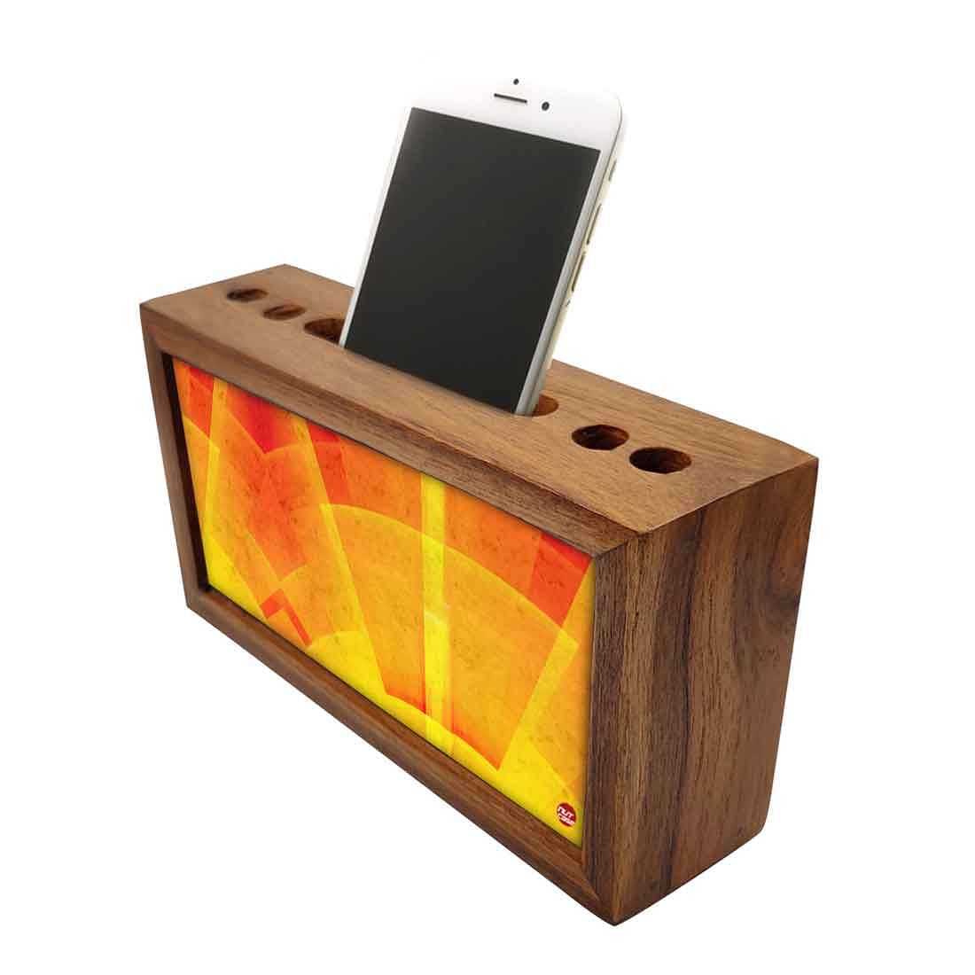 Wood desk organizer Pen Mobile Stand - Sun Nutcase