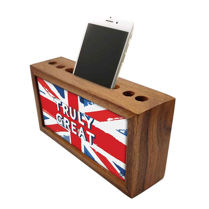 Wood Phone and Pen Stand Desk Organizer for Office - Truly Great Nutcase