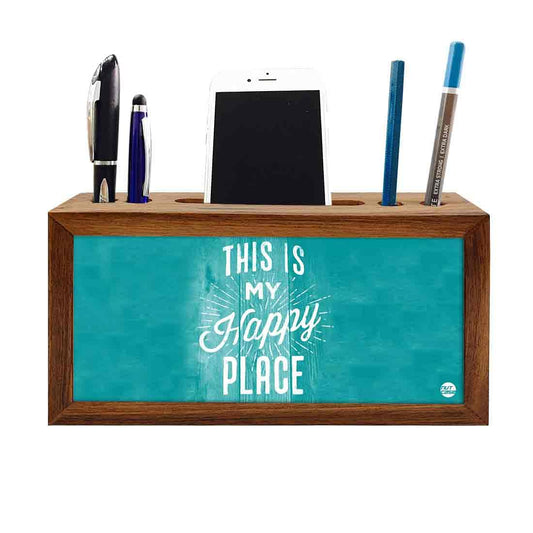 Solid Wood desk organizer - This Is My Happy Place Nutcase