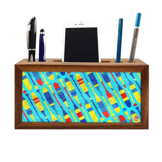 Wooden desktop organiser Pen Mobile Stand - Paddle Nutcase