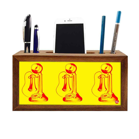 Wood office organizer Pen Mobile Stand - Phone Home Nutcase