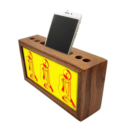 Wood office organizer Pen Mobile Stand - Phone Home Nutcase