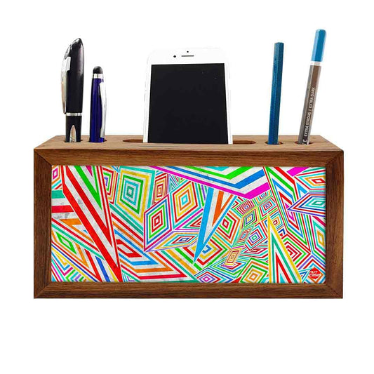 Wooden desk organizer Pen Mobile Stand - Kaleidoscope Nutcase