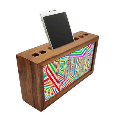 Wooden desk organizer Pen Mobile Stand - Kaleidoscope Nutcase