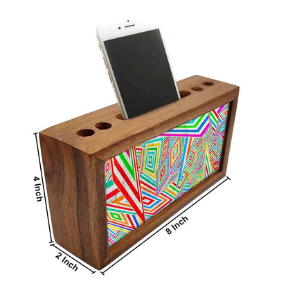 Wooden desk organizer Pen Mobile Stand - Kaleidoscope Nutcase