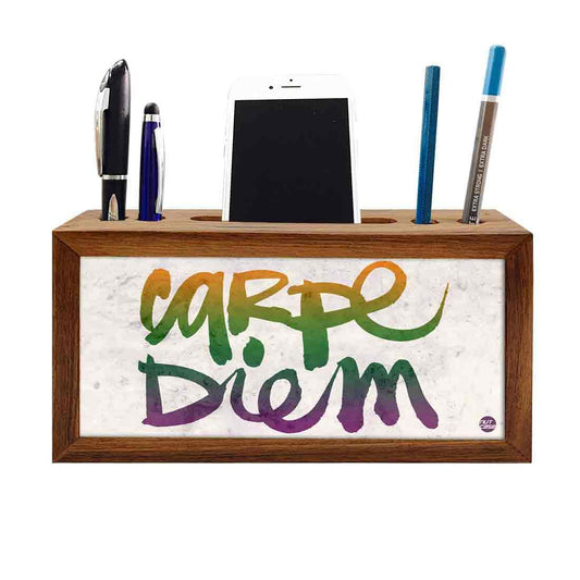 Wooden desk organizer  - Carpe Diem Nutcase