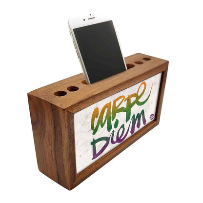 Wooden desk organizer  - Carpe Diem Nutcase