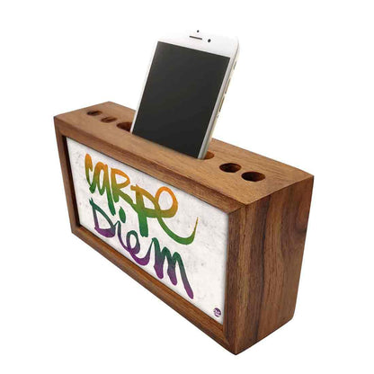 Wooden desk organizer  - Carpe Diem Nutcase