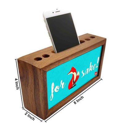 Teak Wood Pen Mobile Stand Organizer- For Sake Nutcase