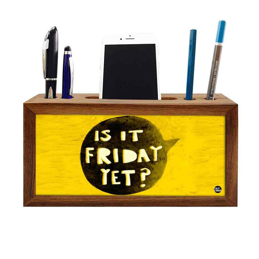 Wooden Stationery Organiser Pen Mobile Stand - Is It Friday Nutcase