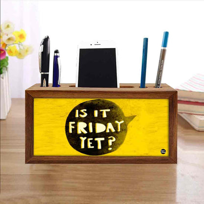 Wooden Stationery Organiser Pen Mobile Stand - Is It Friday Nutcase