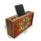 Wooden Table Organizer Pen Stand With Phone Stand for Office - Indian Fabric Nutcase