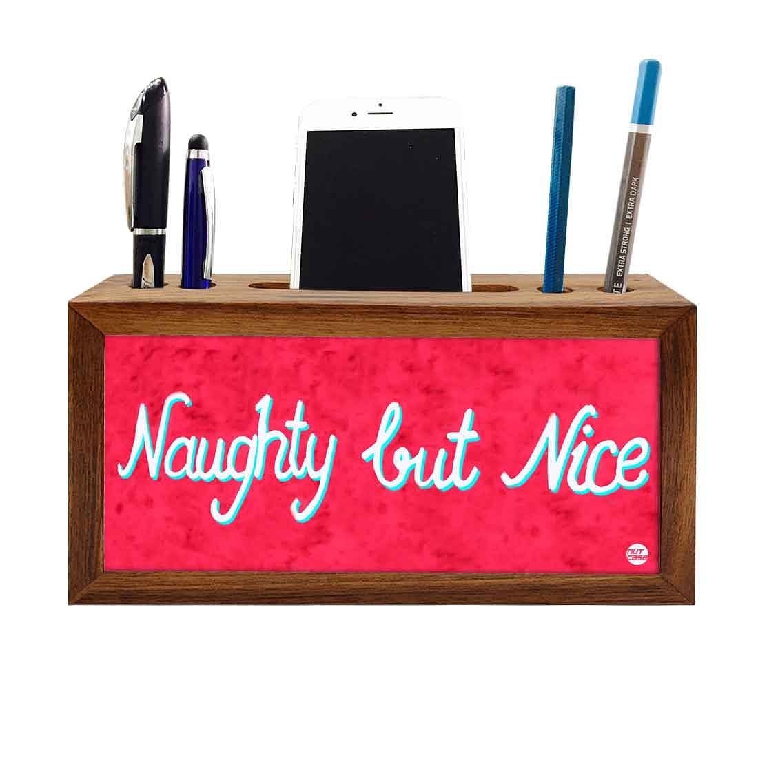 Wood desk accessories Pen Mobile Stand - Naughty But Nice Nutcase