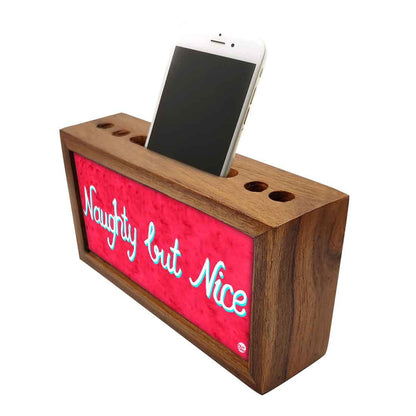 Wood desk accessories Pen Mobile Stand - Naughty But Nice Nutcase