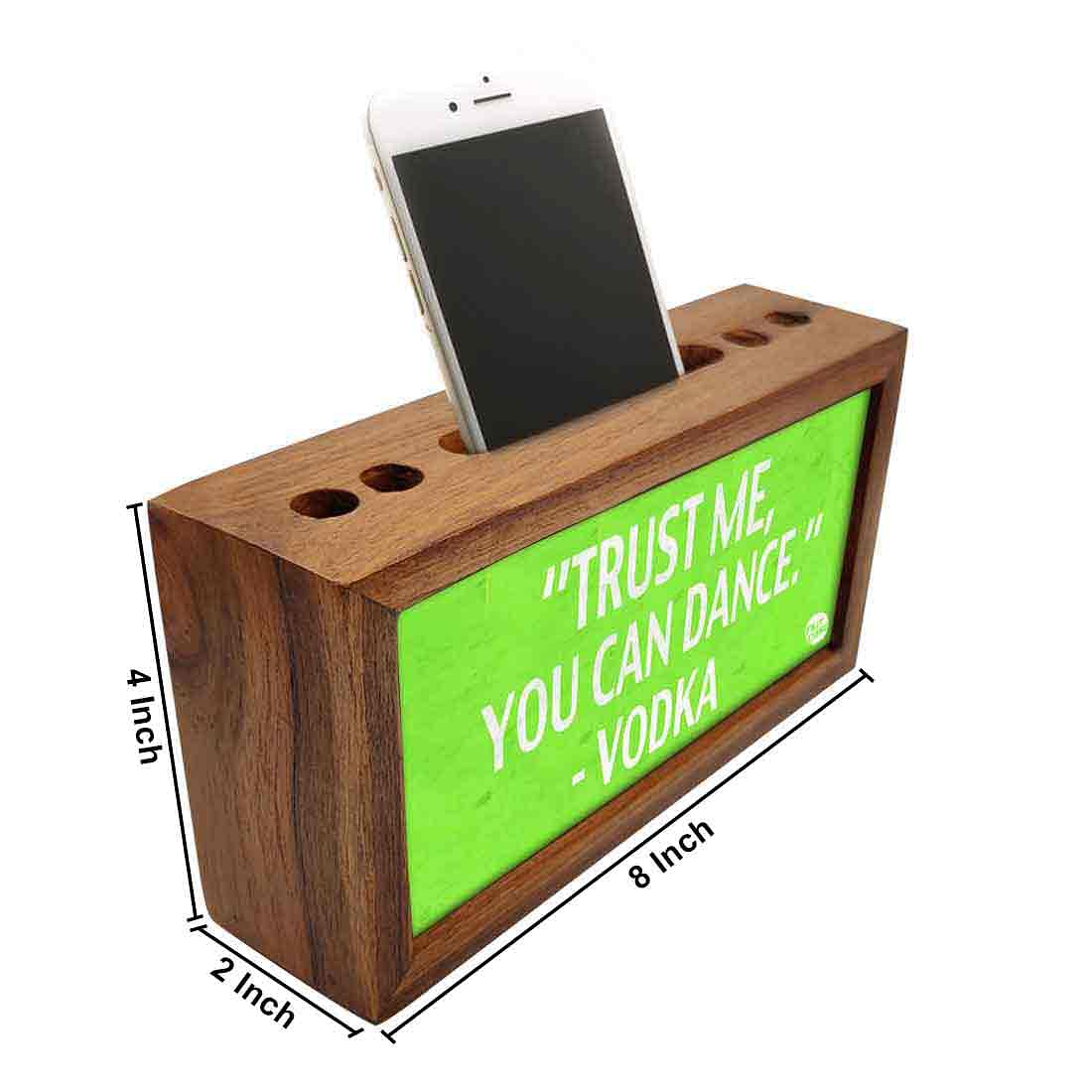 Wood desk organizer Pen Mobile Stand - Trust Me Nutcase