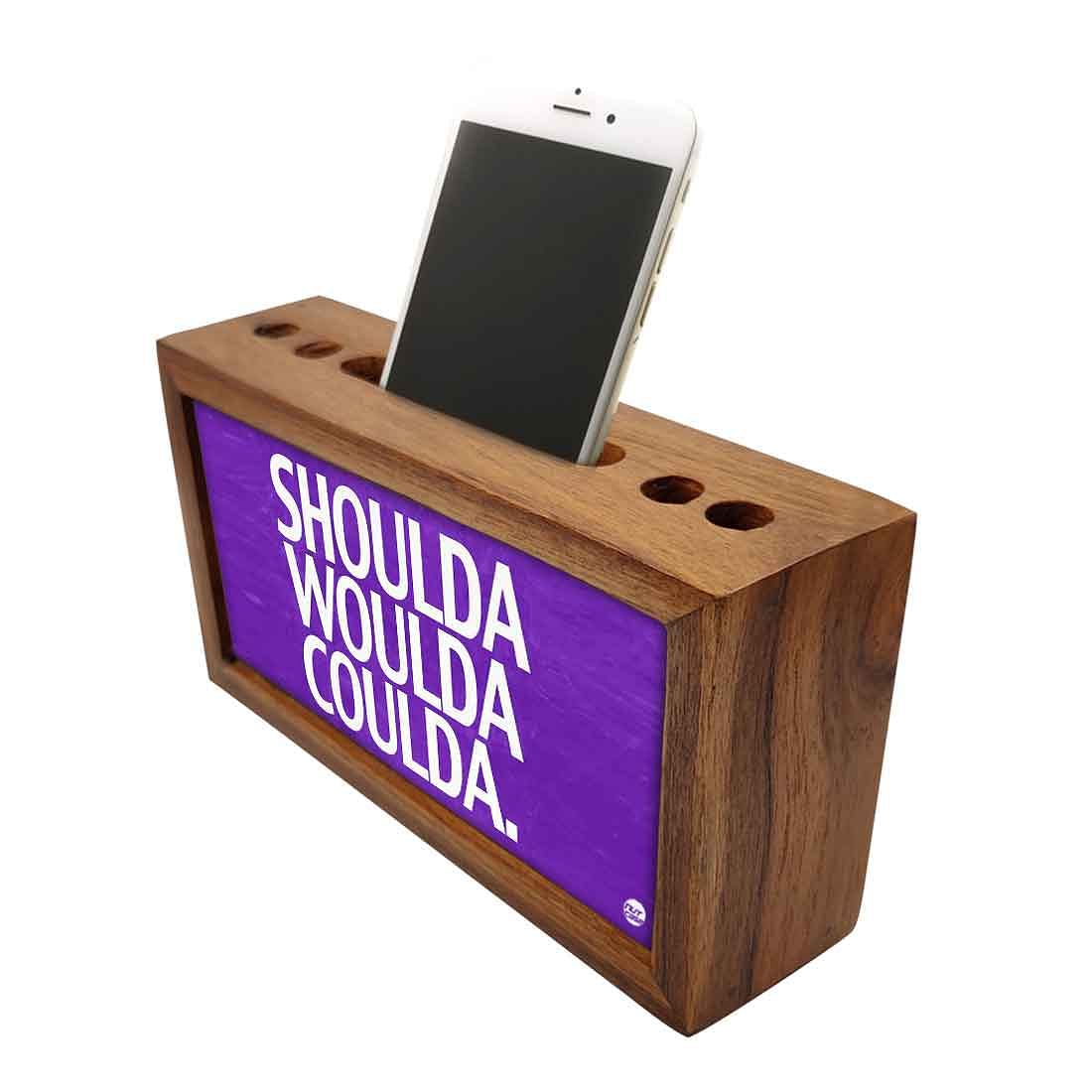 Wooden pen organizer Mobile Stand - Shoulda Nutcase