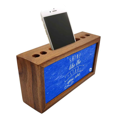 Wooden pen stand desk organizer - Shine Like The Star Nutcase