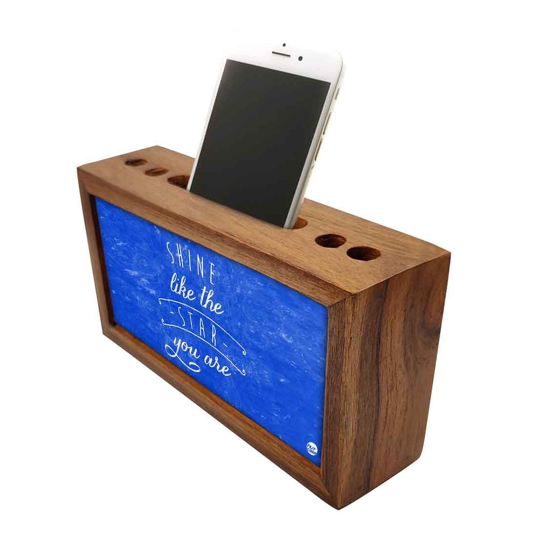 Wooden pen stand desk organizer - Shine Like The Star Nutcase