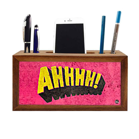 Wood office organizer Pen Mobile Stand - Ahhh Nutcase