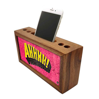 Wood office organizer Pen Mobile Stand - Ahhh Nutcase