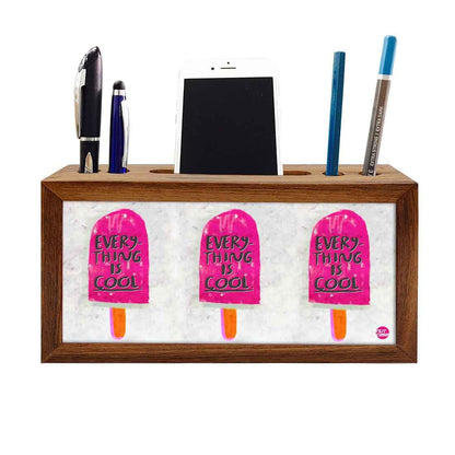 Wooden pencil organizer Pen Mobile Stand - Everything Is Cool Nutcase