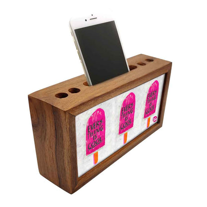 Wooden pencil organizer Pen Mobile Stand - Everything Is Cool Nutcase