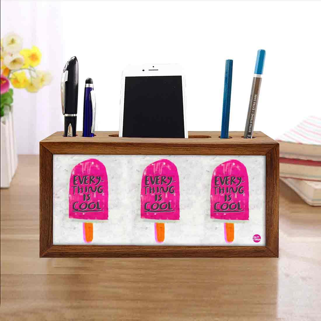 Wooden pencil organizer Pen Mobile Stand - Everything Is Cool Nutcase