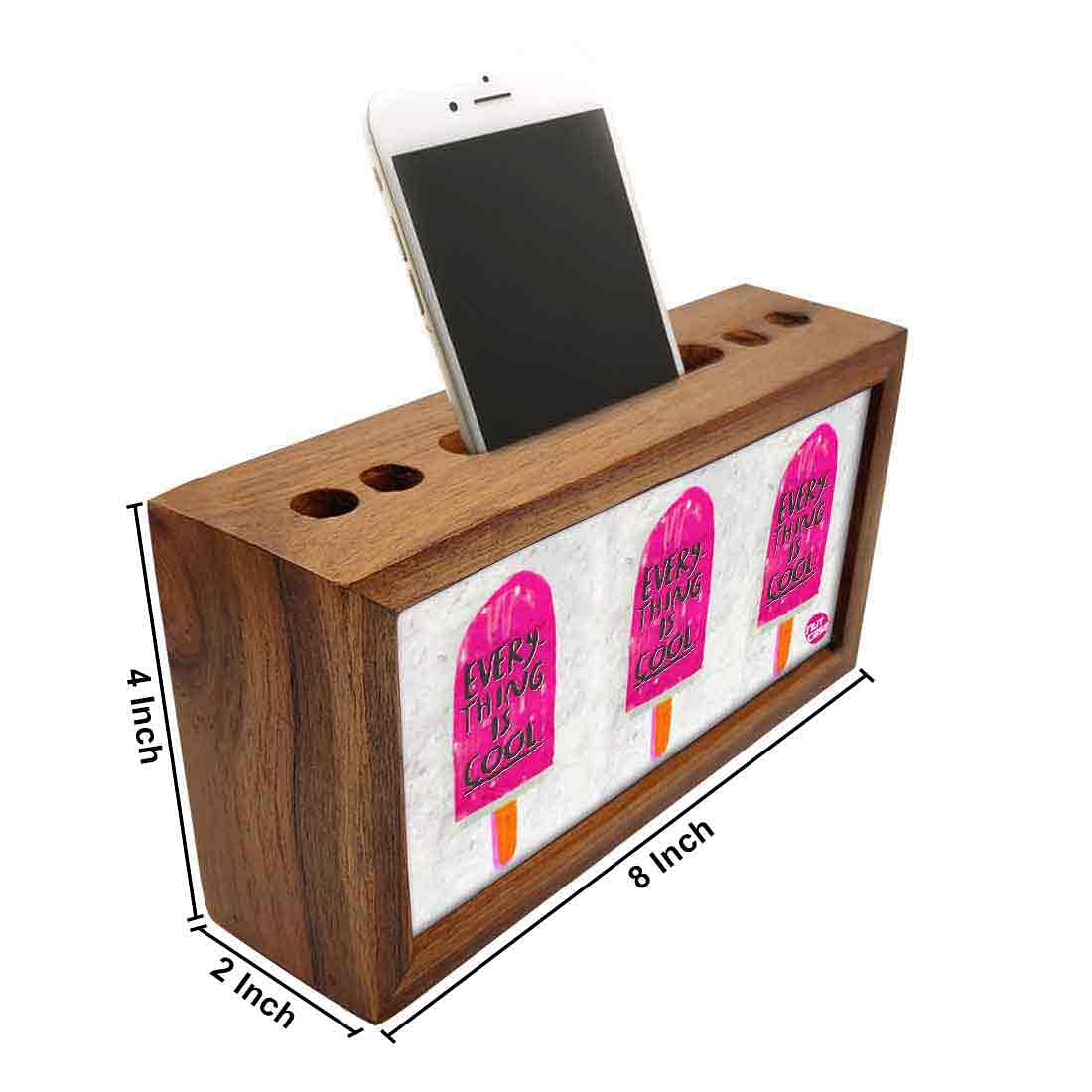 Wooden pencil organizer Pen Mobile Stand - Everything Is Cool Nutcase