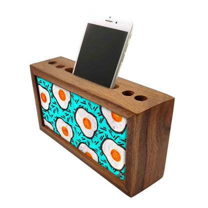 Small Wooden Mobile Pen Holder for Office - Eggs Nutcase