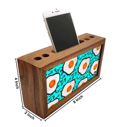 Small Wooden Mobile Pen Holder for Office - Eggs Nutcase