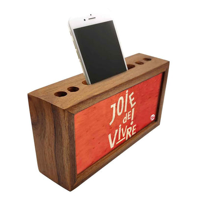 Wooden desk organizer Pen Mobile Stand - Joie Nutcase