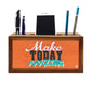 Teak Wood Desk Organiser - Make Today Amazing Nutcase