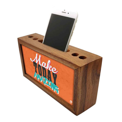 Teak Wood Desk Organiser - Make Today Amazing Nutcase