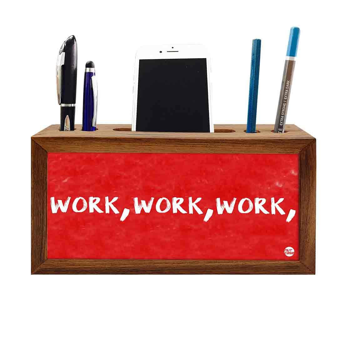 Wooden Pen Holder for Desk - Work Nutcase