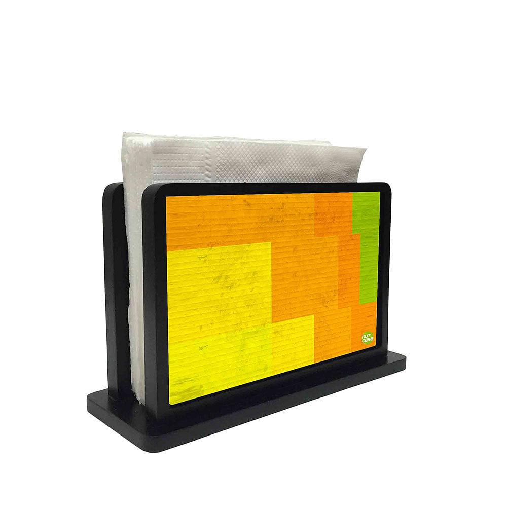 Tissue Holder Paper Napkin Stand - Yellow Box Pattern Nutcase