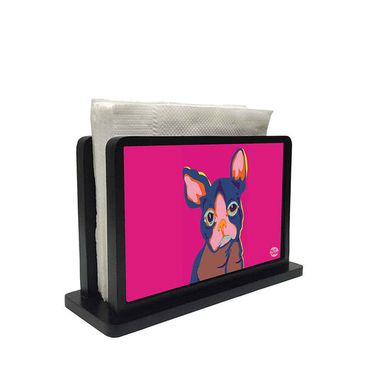 Tissue Holder Paper Napkin Stand - Cute Dog Pink Nutcase