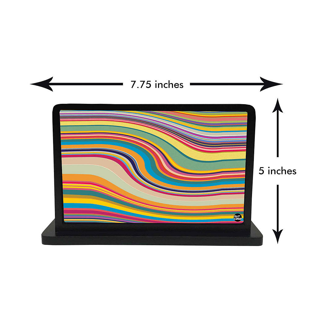 Tissue Holder Paper Napkin Stand - Colorful Waves Lines Nutcase