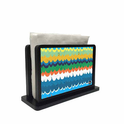 Tissue Holder Paper Napkin Stand - Colorful Waves Nutcase