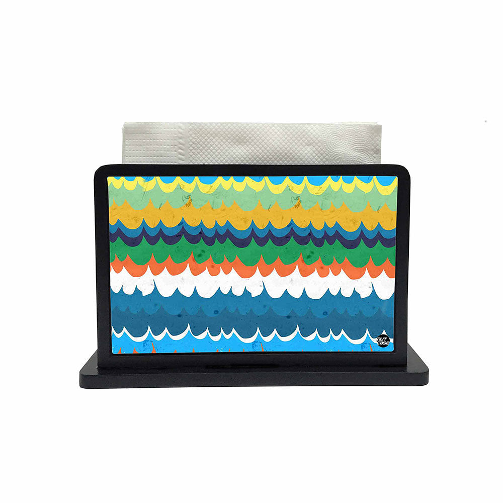 Tissue Holder Paper Napkin Stand - Colorful Waves Nutcase