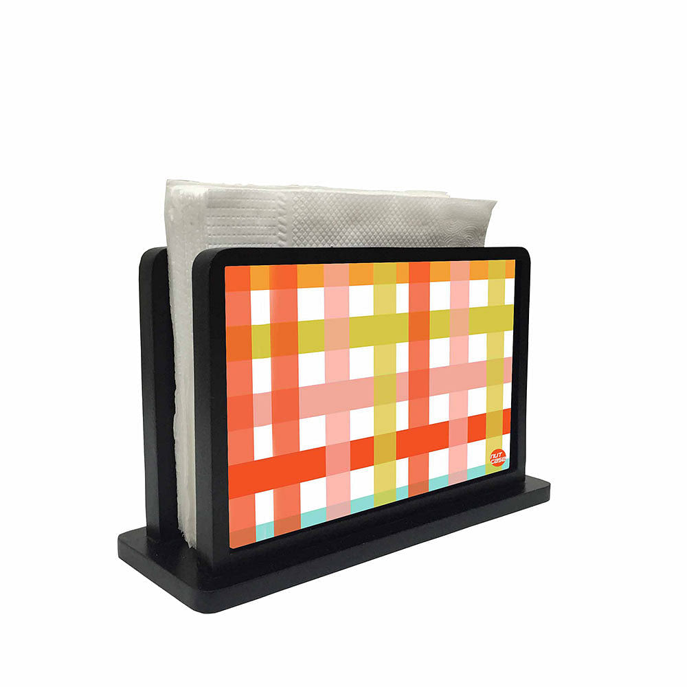 Tissue Holder Paper Napkin Stand - Colorful Checkbox Nutcase