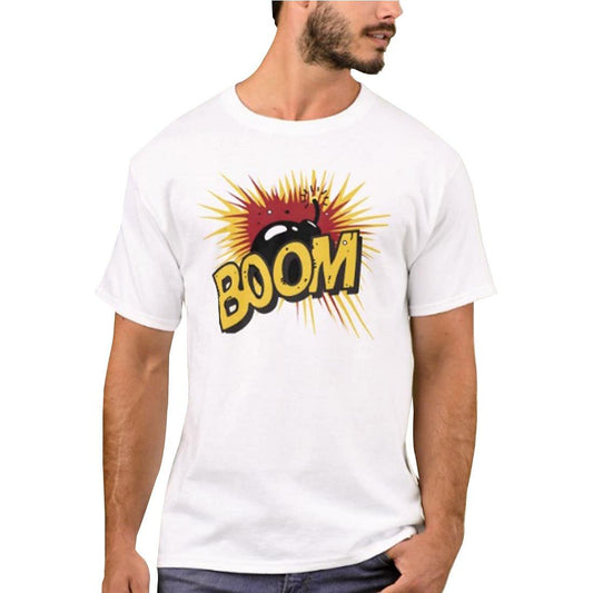 Nutcase Designer Round Neck Men's T-Shirt Wrinkle-Free Poly Cotton Tees - Boom Nutcase