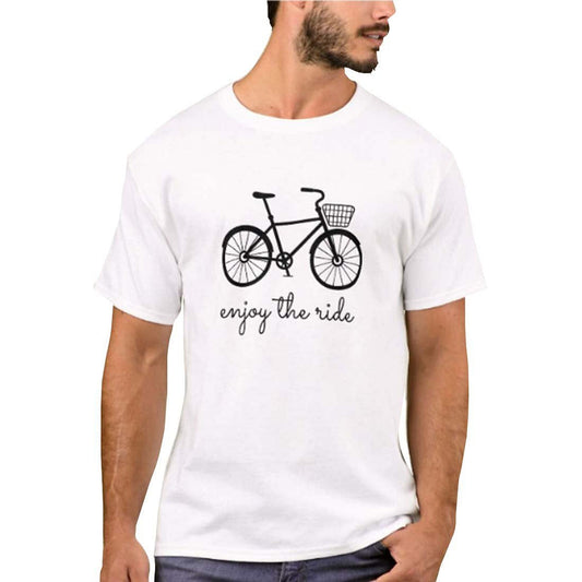 Nutcase Designer Round Neck Men's T-Shirt Wrinkle-Free Poly Cotton Tees - Enjoy The Ride Nutcase