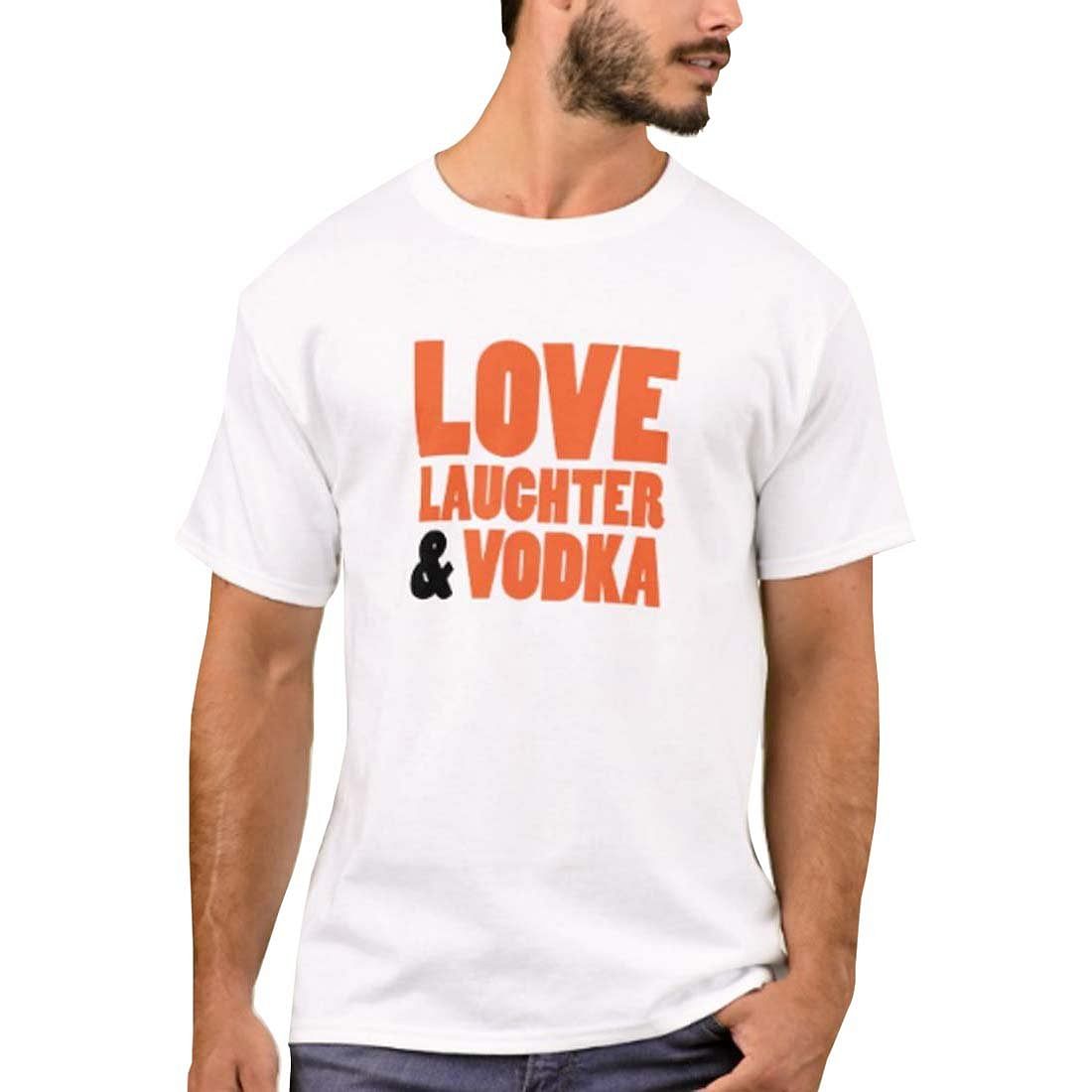 Nutcase Designer Round Neck Men's T-Shirt Wrinkle-Free Poly Cotton Tees - Live Laughter and Vodka Nutcase