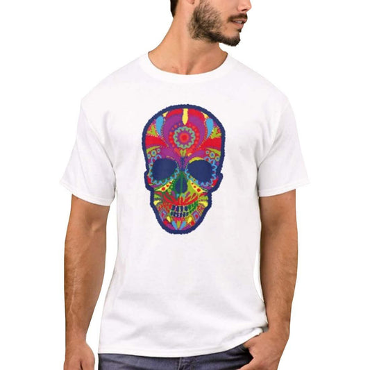 Nutcase Designer Round Neck Men's T-Shirt Wrinkle-Free Poly Cotton Tees - Tribal Skull Nutcase