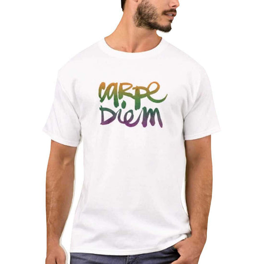 Nutcase Designer Round Neck Men's T-Shirt Wrinkle-Free Poly Cotton Tees - Carpe Diem Nutcase