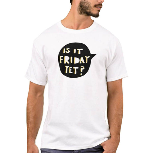Nutcase Designer Round Neck Men's T-Shirt Wrinkle-Free Poly Cotton Tees - is It Friday Yet Nutcase