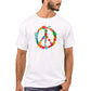 Nutcase Designer Round Neck Men's T-Shirt Wrinkle-Free Poly Cotton Tees - Floral Peace Nutcase
