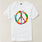 Nutcase Designer Round Neck Men's T-Shirt Wrinkle-Free Poly Cotton Tees - Floral Peace Nutcase