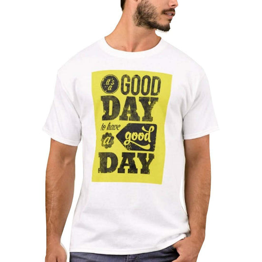 Nutcase Designer Round Neck Men's T-Shirt Wrinkle-Free Poly Cotton Tees - Good Day Nutcase