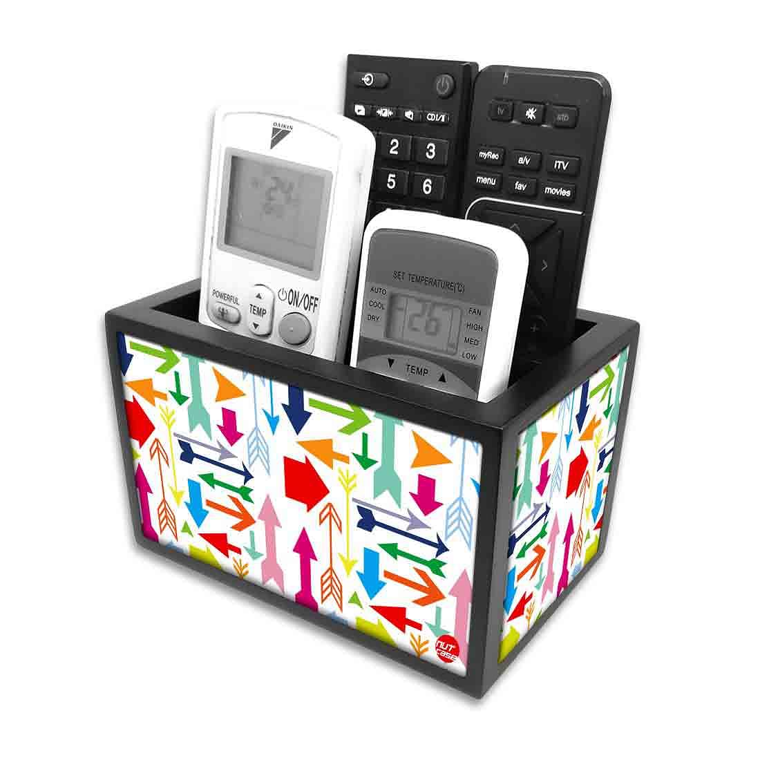 Remote Control Stand Holder Organizer For TV / AC Remotes -  Colorful Arrows Nutcase